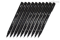 Uni Pin Pen - Pigment Ink - Black - Bundle of 10 Tip Sizes - UNI PIN 24 BLACK BUNDLE