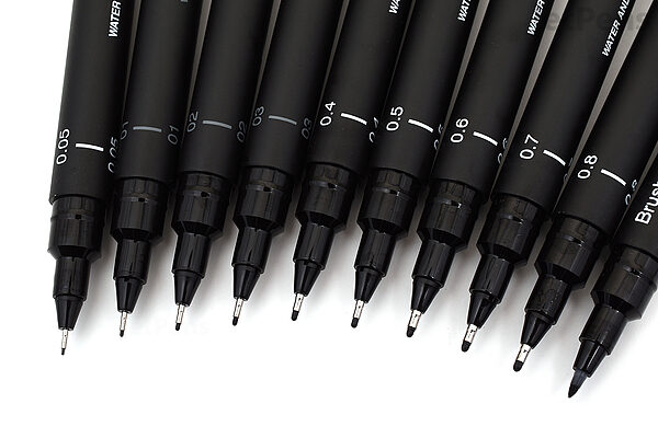 Uni Pin Fineliner Drawing Pen - Black - Brush Nib - Single