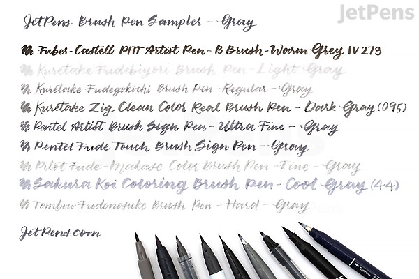 JetPens Brush Pen Sampler - Gray