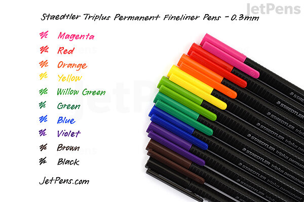 Staedtler 10 Triplus Permanent Multi-surface Pens (331SB10)