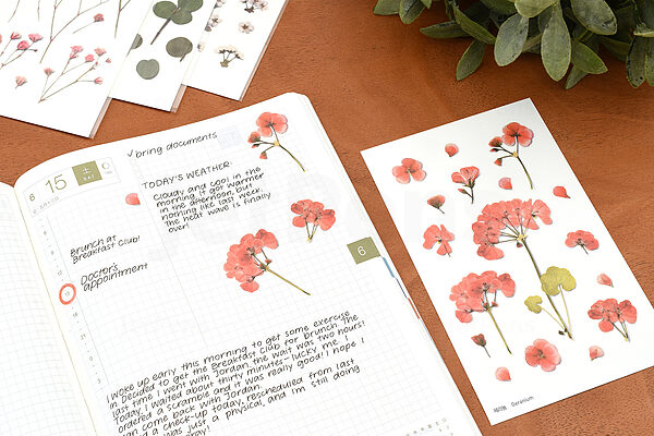 Floral Craft Stickers: Clear Vinyl Pansies for Journaling - Sticker Sheet  for Craft Stickers, Florals, and Journaling Stickers