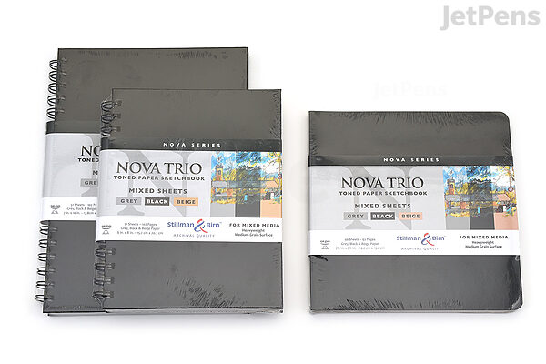 Stillman & Birn : Nova : Wirebound Mixed Media Sketchbook : 150gsm : 6x8in  (15.2x20.3cm) : Black