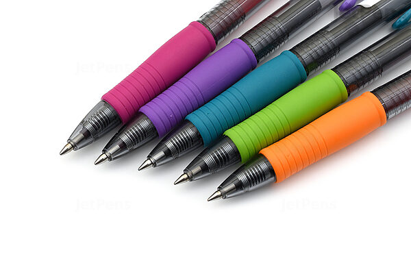 Pilot G2 Retractable Neon Gel Ink Pens in Assorted Colors - Fine Point -  Pack of 5