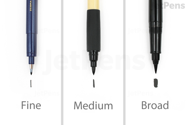 Brush Pen Tip Sizes