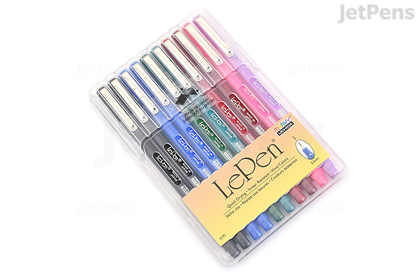 LePen Micro-Fine Point Pen, Pastel, 10 Colors