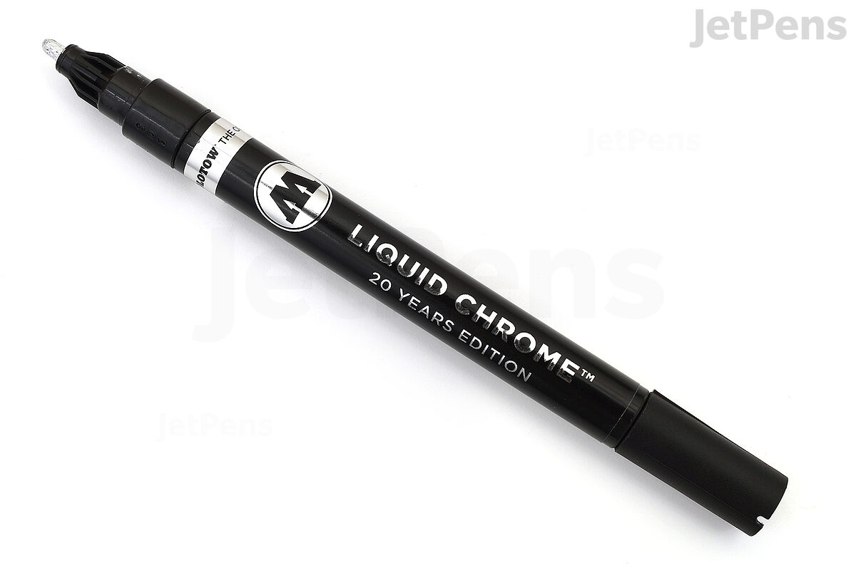 Molotow Liquid Chrome Bundle - Metallic Silver Marker Pen Set - 5