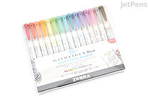 Zebra Mildliner Double-Sided Highlighter Brush - US - Brush / Extra Fine - 15 Color Set - ZEBRA 79115