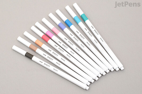 Emott Porous Point Pen, Stick, Fine 0.4 Mm, Assorted Ink Colors, White  Barrel, 10/pack | Bundle of 5 Sets