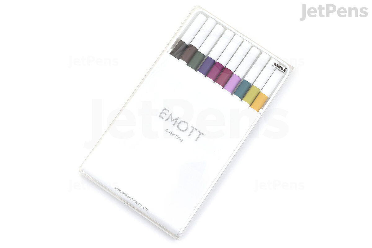 Emott Porous Point Pen, Stick, Fine 0.4 Mm, Assorted Ink Colors