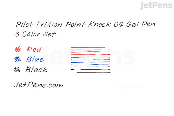 Pilot FriXion Point Knock 04 Gel Pen - 0.4 mm - 8 Color Set