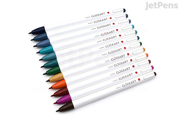 Zebra Clickart Water-Based Pen 12 Color Set (dark)