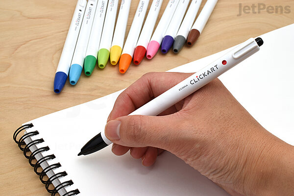 Zebra Clickart Knock Type Water Base Pen, Standard 12 Color Set (WYSS22-12CST)