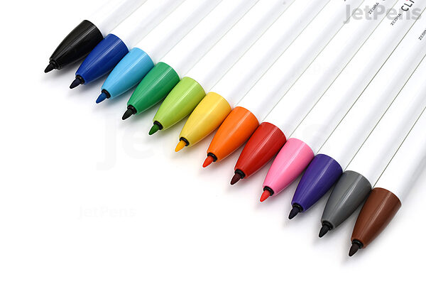 ClickArt Porous Point Pen, Retractable, Fine 0.6 mm, Assorted Ink and  Barrel Colors, 12/Pack