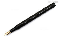Eboya Ricchiku Ebonite Fountain Pen - Large Size - Black - Medium Nib - EBOYA RICCHIKU L BLACK CRD M