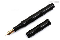 Eboya Ricchiku Ebonite Fountain Pen - Large Size - Black - Medium Fine Nib - EBOYA RICCHIKU L BLACK CRD MF