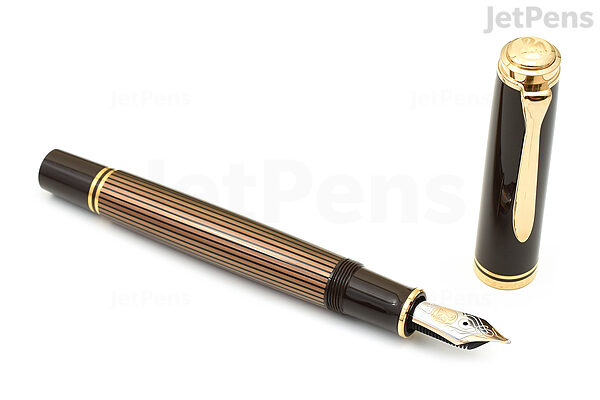 Pelikan Souveran Fountain Pen - Brown-Black - 18k Extra Nib - Limited Edition | JetPens
