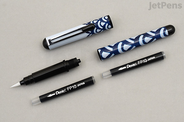 Pentel Refillable Pocket Brush Pen - with 6 Black Ink Cartridges - Black Bumper Pack Pentel Refillable Pocket Brush Pen - with 6 Black Ink Cartridges - Black Bumper Pack