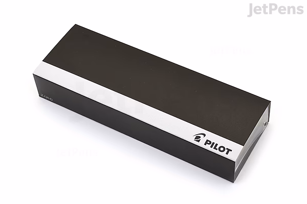Black and white rectangular box with the Pilot logo, containing a Pilot Prera Fountain Pen.