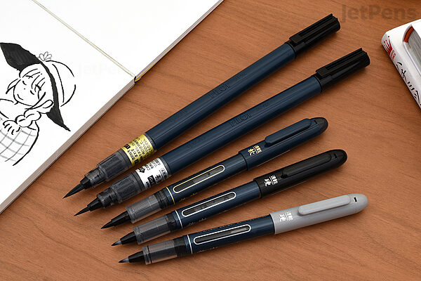 Pilot Shunpitsu Pocket Brush Pen - Double-Sided - Pigment Ink - Fine / Medium - Black