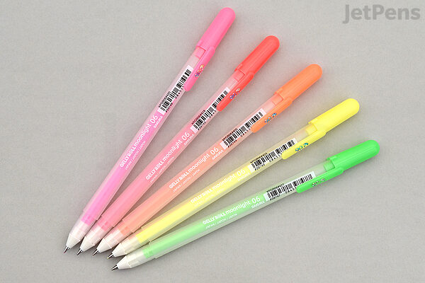 Gelly Roll Moonlight Gel Pens, Opaque Gel Pens, Archival and Black-light  Glow Set of 7 Fine Point, Black Paper Pens, Sakura Moonlight Pens 