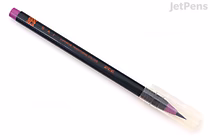 A black Akashiya Sai Watercolor Brush Pen with magenta pink ink, featuring a clear plastic cap and a brush tip. The pen has orange and pink text on its body.