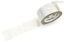 Round Top Material Michemon Washi Tape - Silver Foil - Bhutan - 20 mm x 8 m - ROUND TOP MM-MK-029
