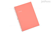 Lihit Lab Pastello Twist Ring Notebook - A5 - Lined - Red (Salmon) - LIHIT LAB N-1958-3