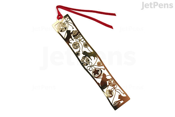 Toyo Japanese Designs Metal Bookmark - Cat and Ball