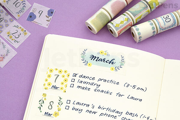 Mark S Maste Perforated Writable Washi Tape Title Watercolor 21 Mm X 2 M Pack Of 3 Jetpens