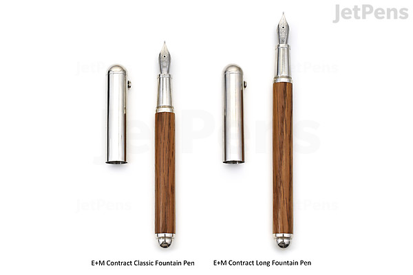 e m contract long fountain pen white bronze aged oak medium nib jetpens