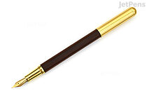 E+M Contract Long Fountain Pen - Brass & Smoked Larch - Medium Nib - E+M 8610-72