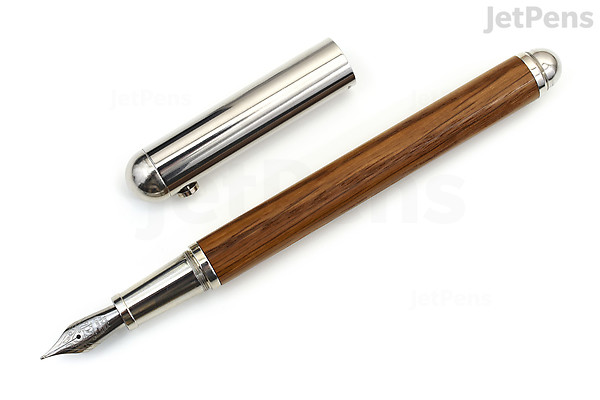 e m contract long fountain pen white bronze aged oak medium nib jetpens