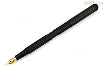 E+M Contract Long Fountain Pen - Black Chromium & Blackwood - Medium Nib - E+M 8620-59