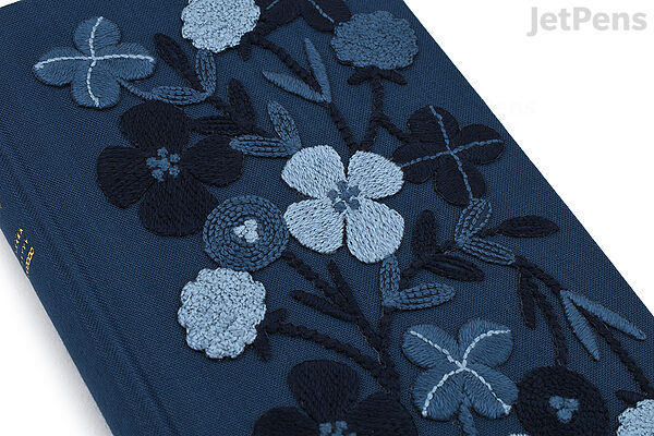 Midori 5 Year Diary - Embroidered - Navy | JetPens
