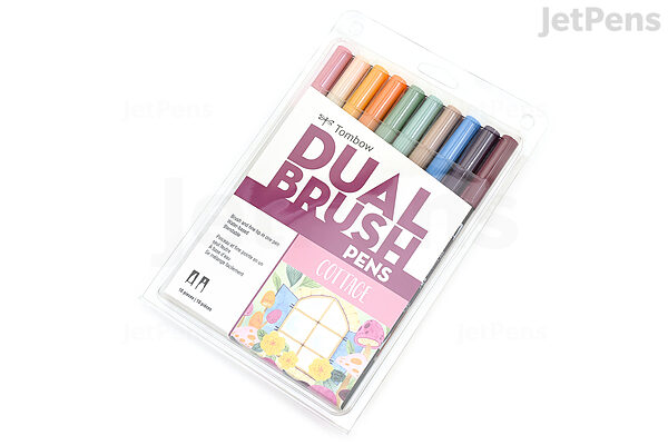 Dual Brush Pen Art Markers 10-Pack, Pastel, Brush Markers