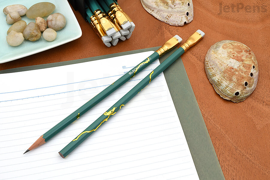 The Blackwing Vol. 840 Pencils feature a glossy sea green finish.