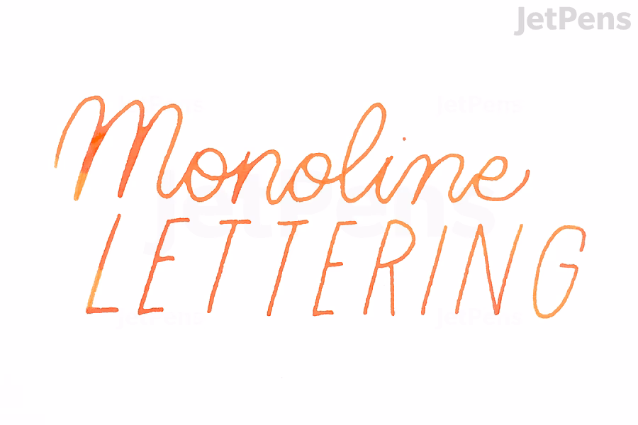 Monoline lettering, drawn with little variation in line width.