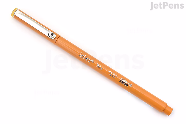 Orange Marvy Le Pen Flex brush pen labeled "Ochre" with a white cap, shown on a white background.