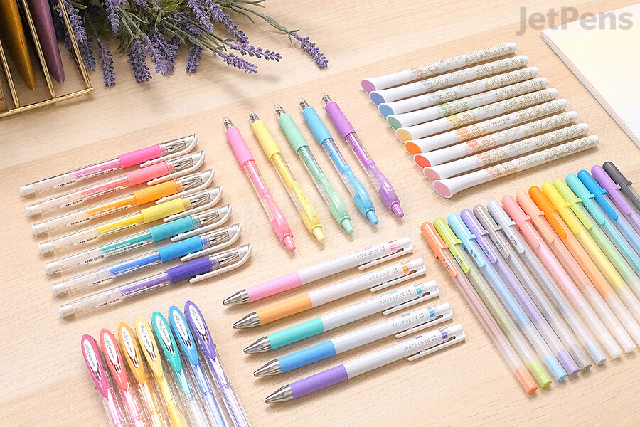  Harloon 12 Pcs Colored Gel Pens Fine Point 0.5 mm Quick Dry Ink  Pen Rotation Smooth Writing Pastel Pens Colored Ink for School Office Home  Supplies Journaling Note Taking, 6 Colors 