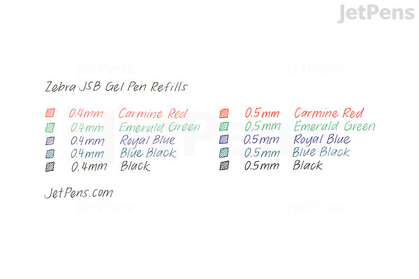 Zebra Jsb 0 5 Gel Pen Refill D1 0 5 Mm Black Jetpens