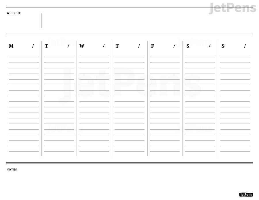 Vertical Weekly To-Do List (Blank)