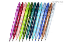 Pentel Fude Touch Brush Sign Pen - 2020 New Colors - 12 Color Bundle