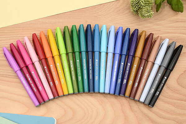  Pentel Fude Touch Sign Pen, Black, Felt Pen Like Brush Stroke  (SES15C-A) : Writing Pens : Office Products