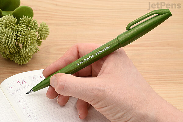 Pentel Fude Touch Brush Sign Pen - Emerald Green