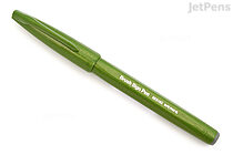 Pentel Fude Touch Brush Sign Pen - Olive Green - PENTEL SES15C-D2