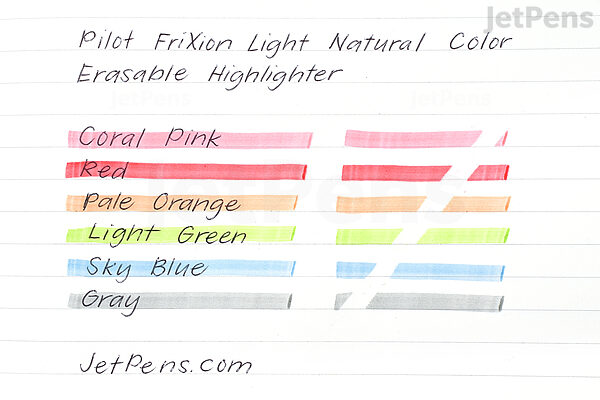 Pilot FriXion Light Natural Color Erasable Highlighter - 6 Color Set