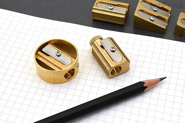 Solid Brass Standing Tumbler Pencil Sharpener With Urban -  Israel