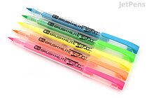 Kuretake Brush High-Lite Quick C+ Highlighter Pen - 5 Color Set - KURETAKE BHSC-55/5V