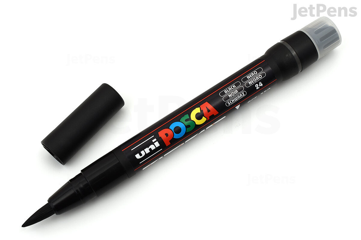 Uni Posca Paint Marker PCF-350 - Black - Brush Tip