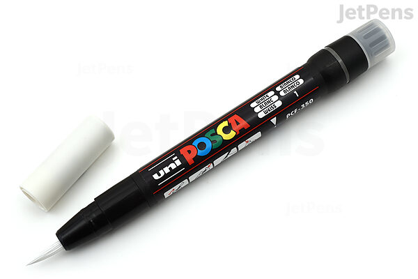 Posca Brush Tip Marker Pen - PCF 350 White - Coloring Supplies - Live in  Colors